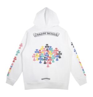 Chrome Hearts Multi Color Cross Cemetery Hoodie White