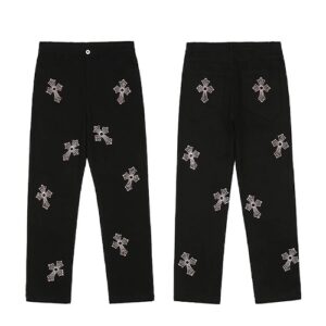 Rhinestone Cross Chrome Hearts Pants